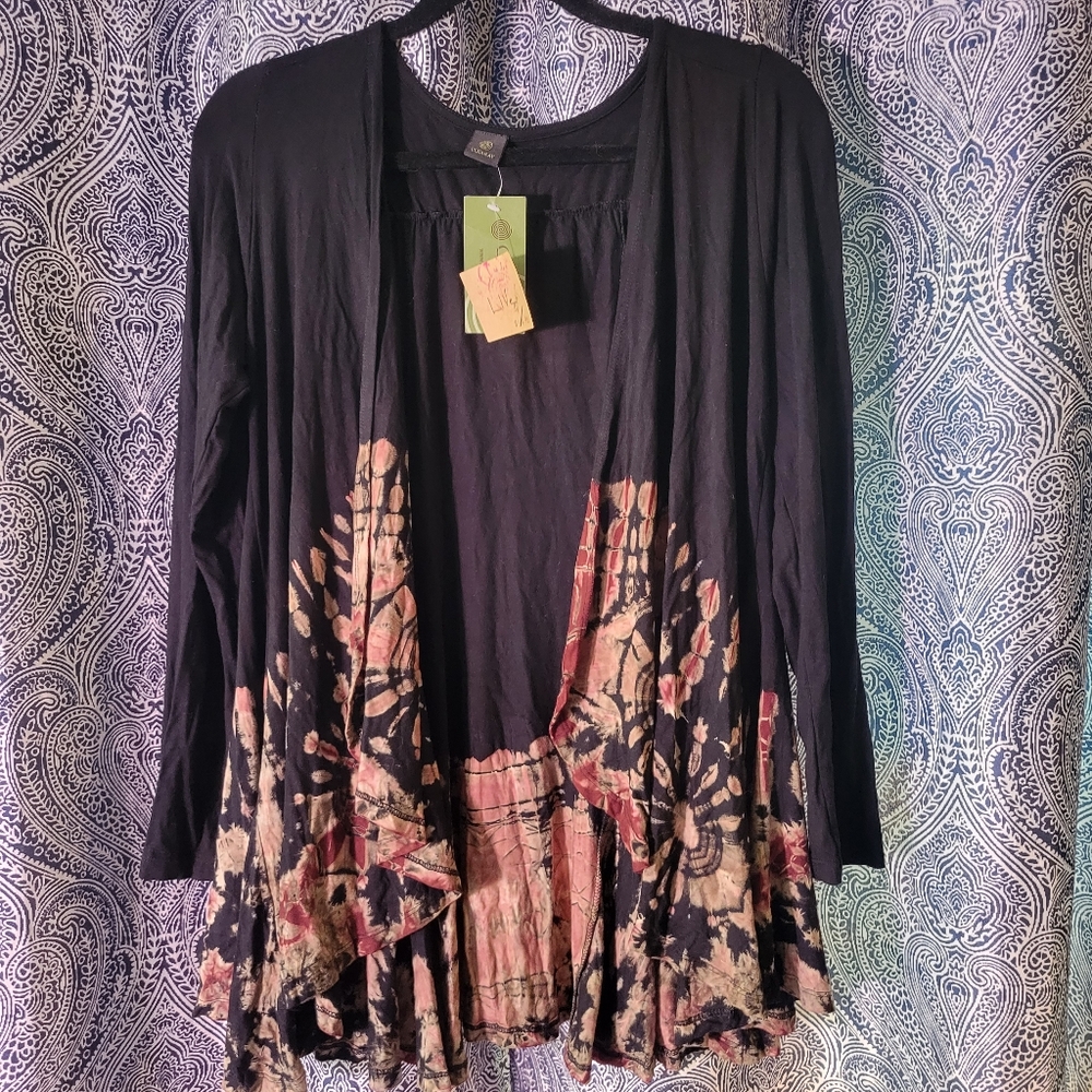 jersey tie dye cardigan